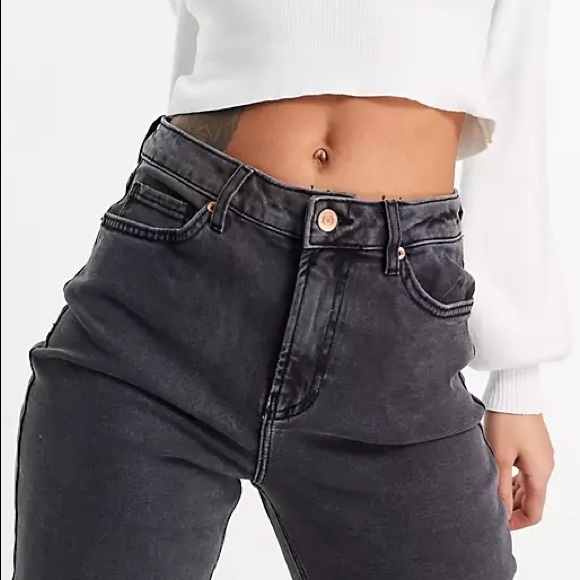 ASOS New Look Straight Leg Cropped Jeans in Grey/Black Size 8 - Picture 2 of 7